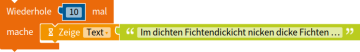 Ein Beispiel für eine Wiederholung mit fester Anzahl in NEPO.